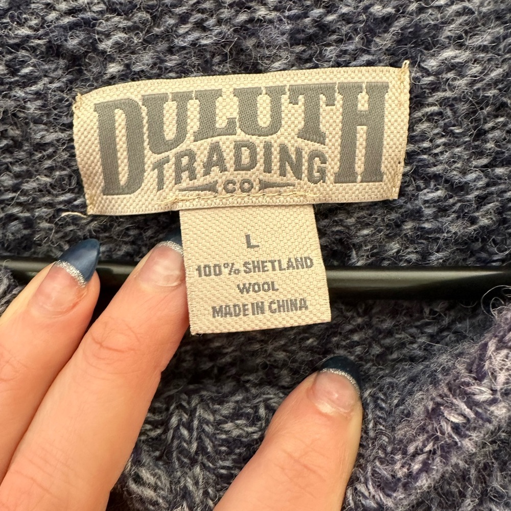 Duluth Trading Co Men's Heathered Gray 100% Wool Crewneck Sweater Large - Picture 2 of 6